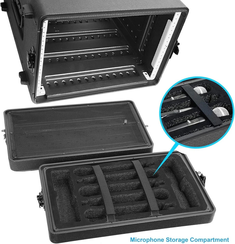 Diandian 6U Rack Case Microphone Flight Case Watertight Dust-Proof Shock Mount - Image 2 of 4