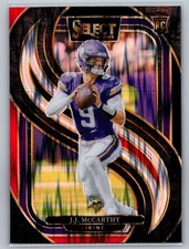 2024 Panini Select #134 J.J. McCarthy Black & Red Prizm Shock