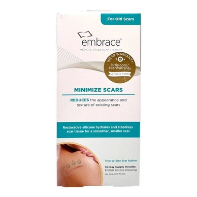 Embrace Minimize Large 4.7in Silicone Scar Sheets Old Scar Care 30-Day Trim Pack