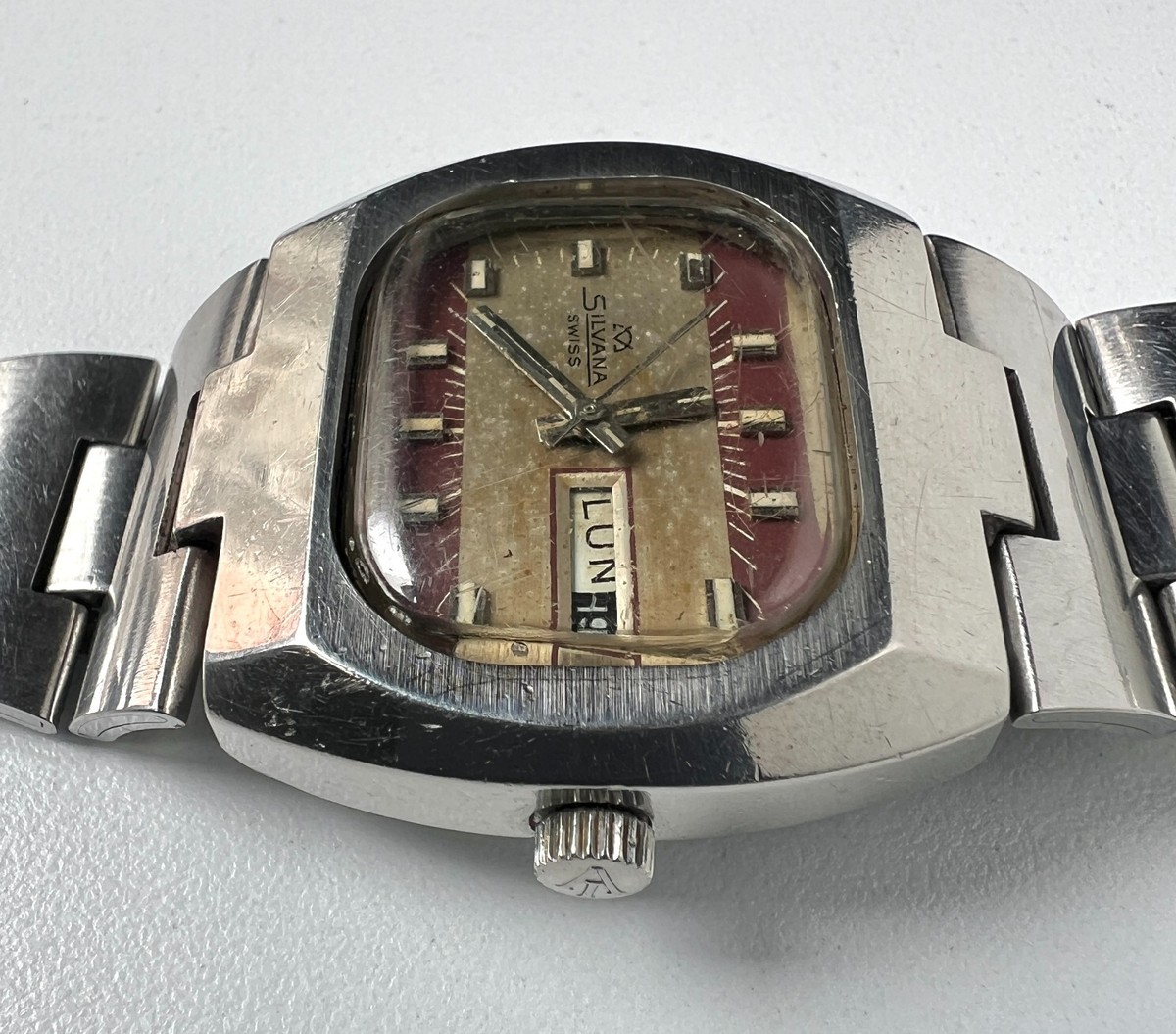 Vintage Silvana Automatic Watch Mens Cal 908 Swiss Beige Dial 25 