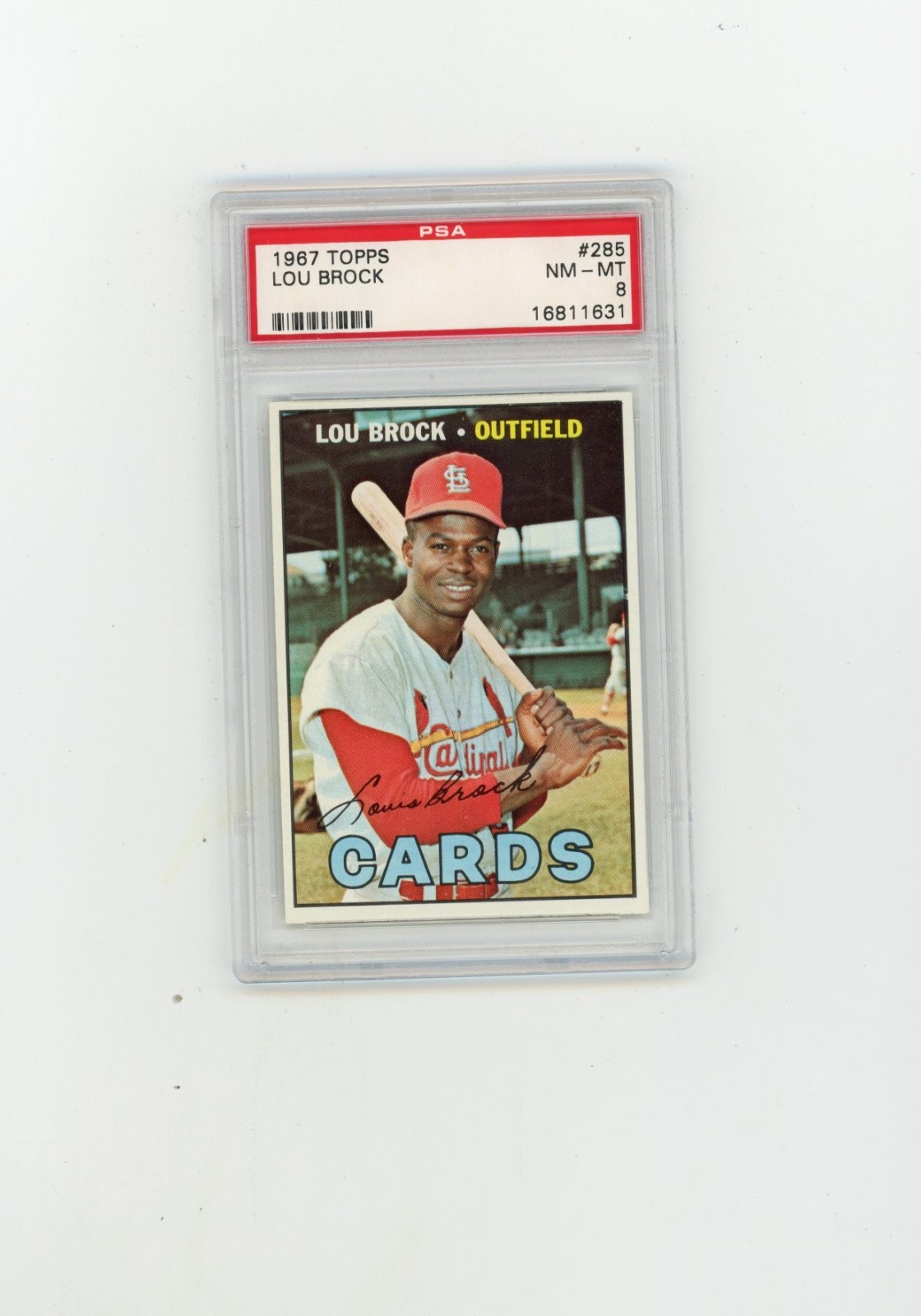 1967 Topps PSA 8 #285  Lou Brock Hall of Fame Nice Sharp Card