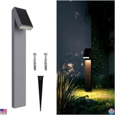 Dimmable Metal Solar Pathway Lights 3000K 500LM IP65 Waterproof 2-Pack Outdoor