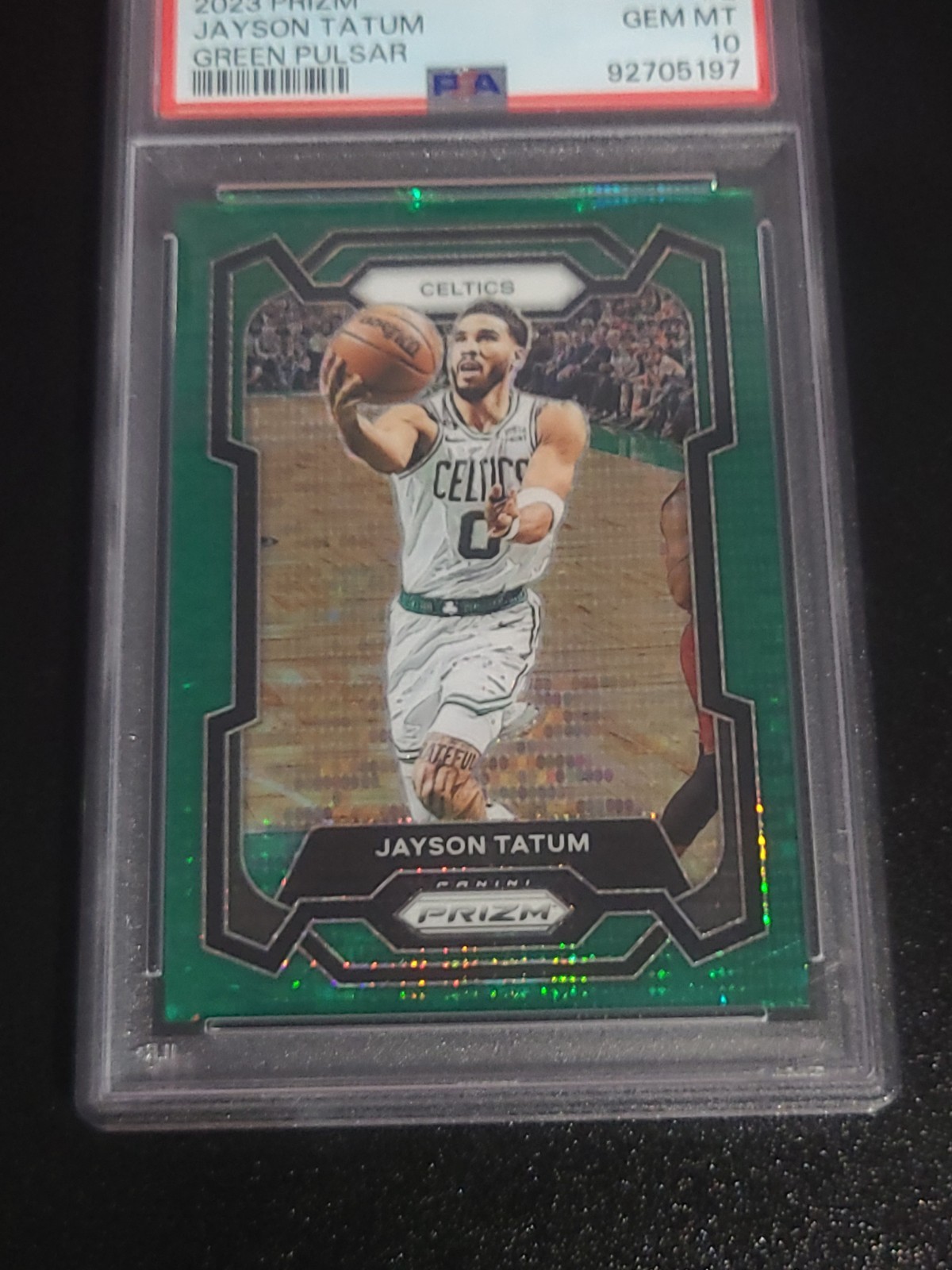 2023 Prizm Jayson Tatum #2 Green pulsar #/25   PSA 10 view 2