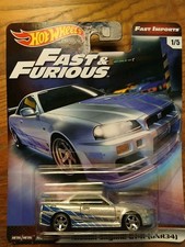 Hot Wheels Nissan Skyline GT-R BNR34 premium Fast And Furious Paul Walker