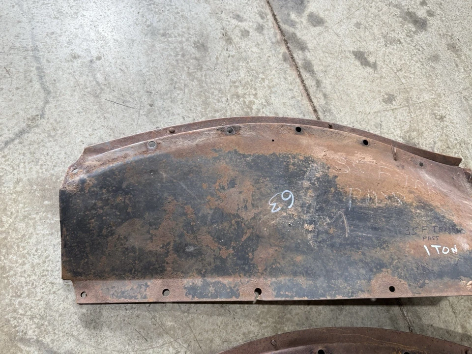 Ford 1935 1936 1937 camioneta de 1 tonelada guardabarros interiores delantales camioneta original Foto 3 de 4