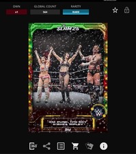 VIDEOGAME Topps Slam PRIZE WHEEL Holiday Red & Green CM PUNK IYO SKY RHEA RIPLEY
