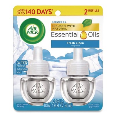 Air Wick 62338-82291 0.67 oz Scented Oil Refill - Fresh Linen (2/Pack) New