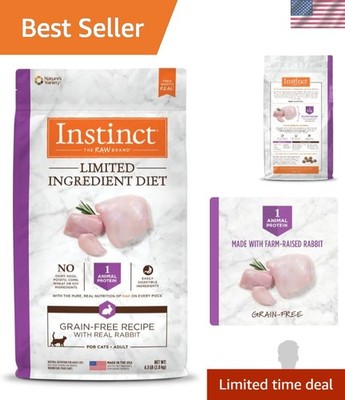 Dry Cat Food with Real Rabbit - Grain-Free, Limited Ingredients, 4.5 lb