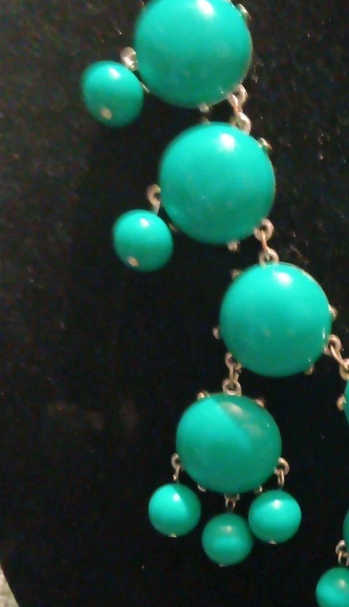 Simple Addiction Teal Bubble Bib Statement Neckla… - image 3