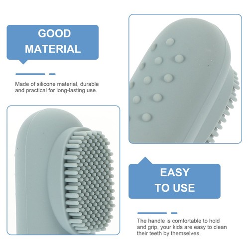 3 Pcs Children's Toothbrush Baby for Infant Silicone Finger Brushing - Imagen 9 de 12