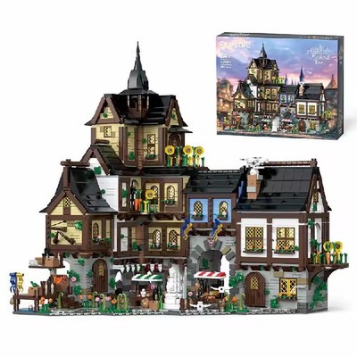 NEW 3867PCS Medieval European Town Village Modular Building with box