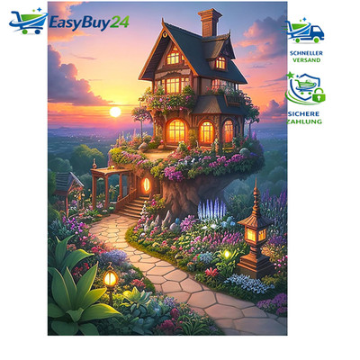 Puzzle 1000 Teile Märchenhaus im Garten für Erwachsene Familie Geschenk