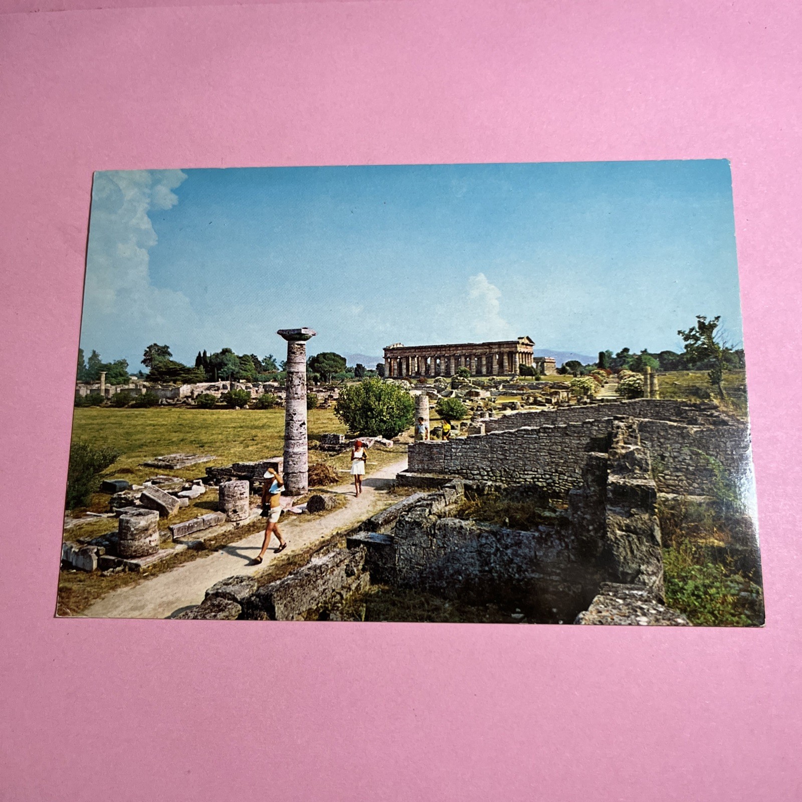 CARTOLINA A COLORI COLLEZIONE - PAESTUM ZONA ARCHEOLOGICA - VIAGGIATA