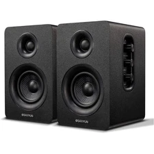 Active Bluetooth 5.0 Bookshelf Speakers with 60W Carbon Fiber Drivers Built in