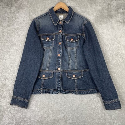 Old Navy Denim Jacket Womens XL Blue Button Front Stretch Y2K Trucker Jean