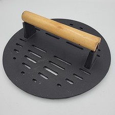 Vintage Cast Iron Heavy Duty Steak Press Sear...