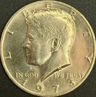 1973 No Mint Mark Circulated Great Details Kennedy Half Dollar