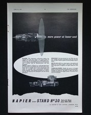 Original 1955 Advert Napier Turbo-Prop Aircraft Engines Paris Air Show