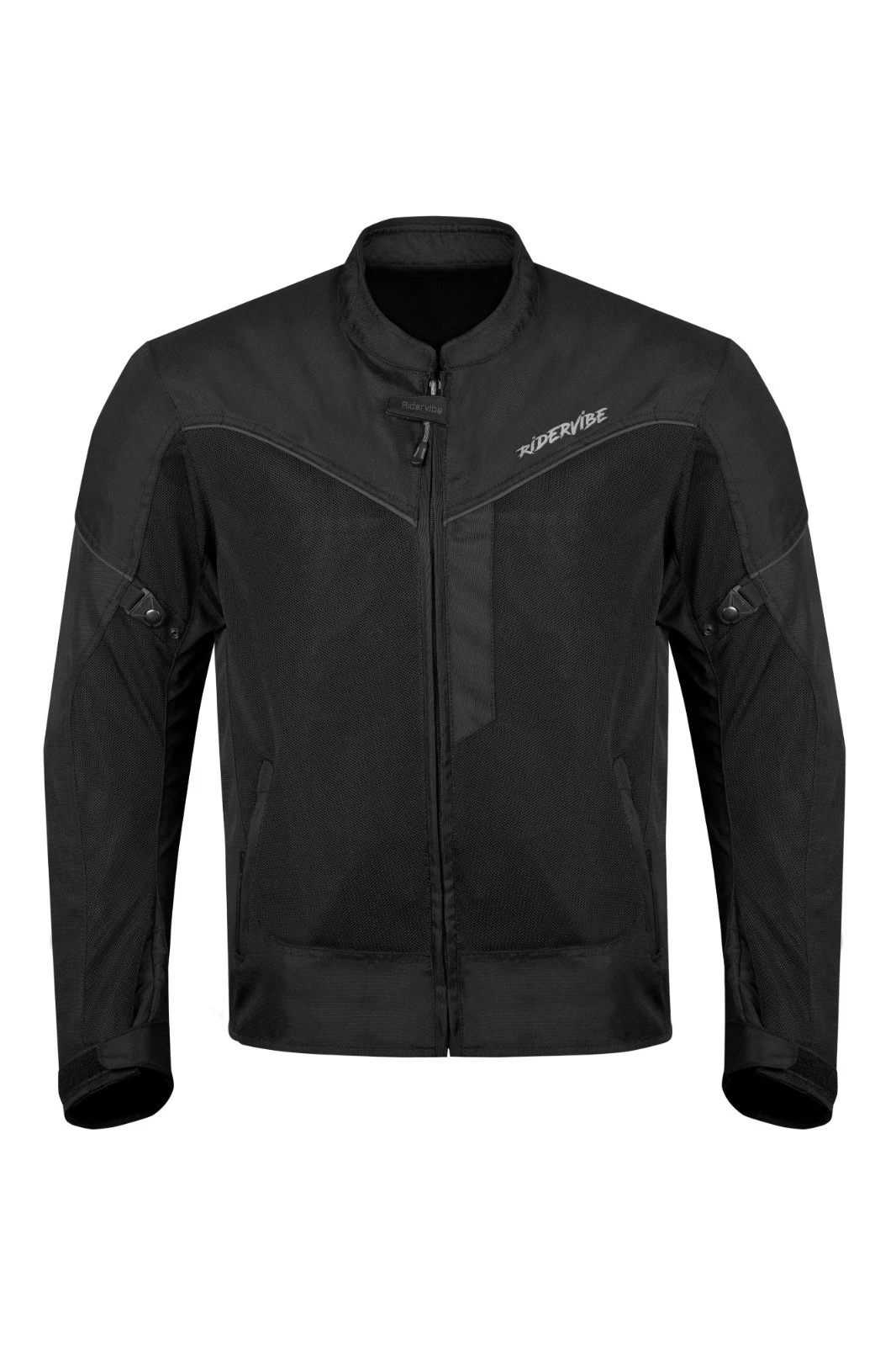 Premium Men's Black Textile Motorcycle Biker Reflective Trim CE Armor Jacket
