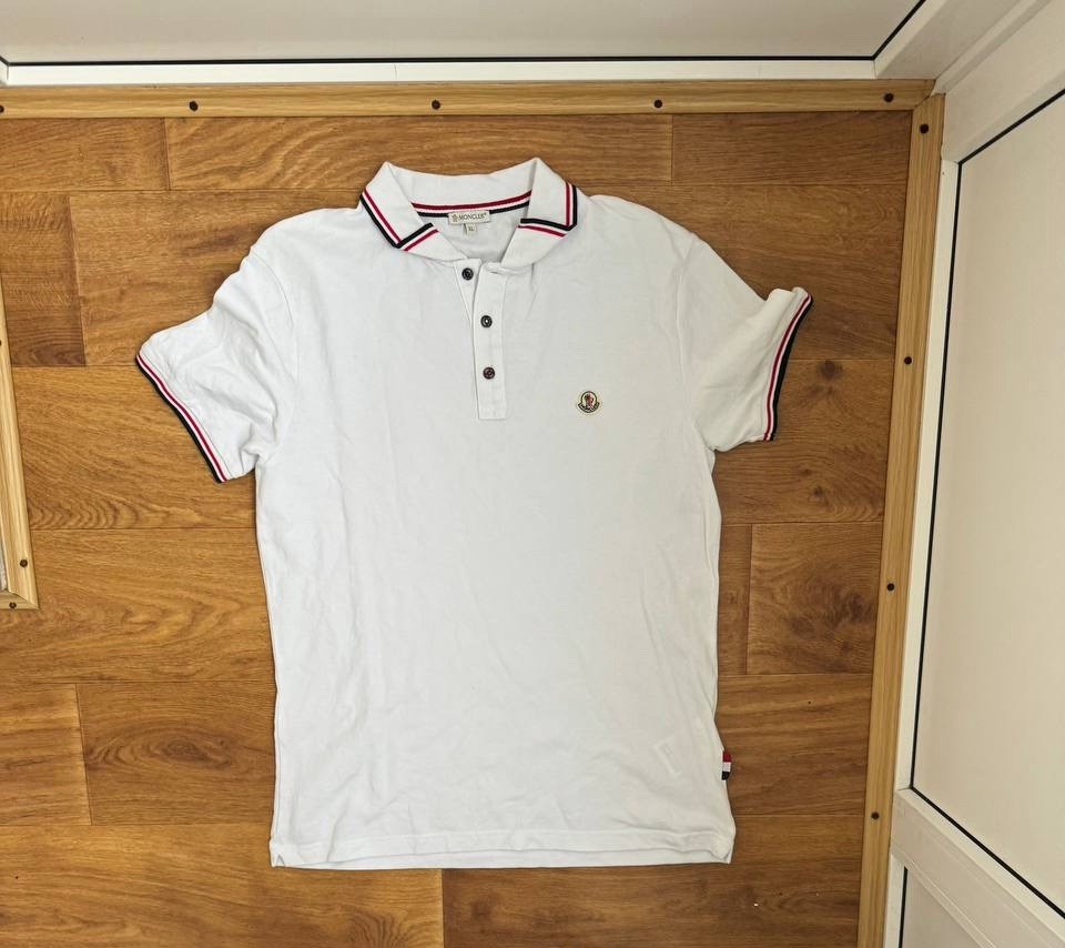 Moncler Polo Classic Short Polo White Size XL