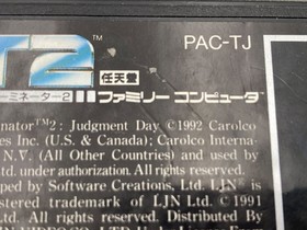 Terminator 2 Judgment Day Famicom Game Cartridge PAC-TJ Japanese Nintendo NES
