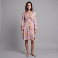 Maje Kleid Rosa Satin Floral Kurz Gr. 38 FR Damen MFPRO02361