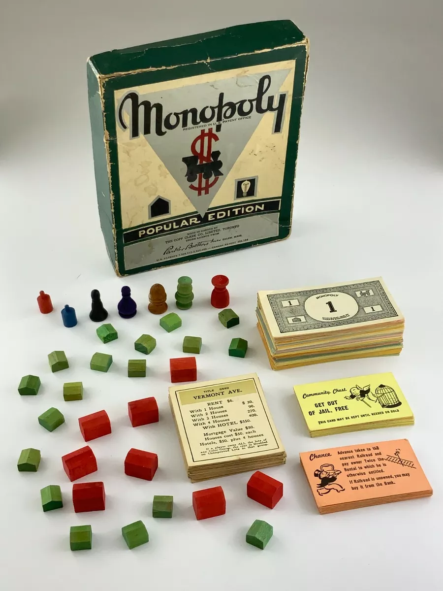 Vintage wooden monopoly on sale game