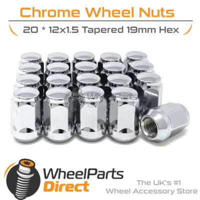 Radmuttern (20) 12x1,5 Chrom für Lexus SC 430 [Mk2] 01-10 auf Aftermarket Rädern