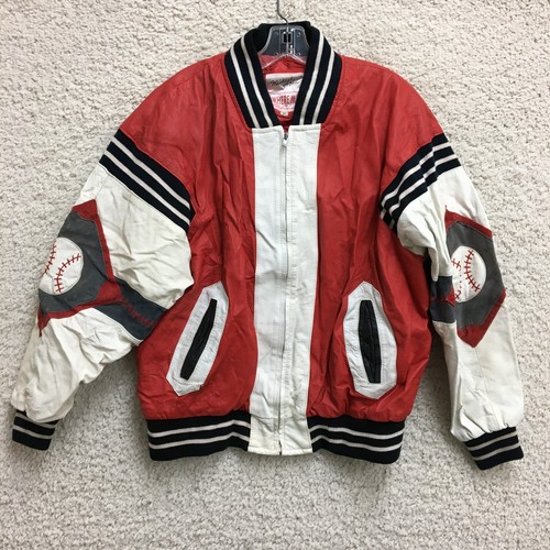 VINTAGE Michael Hoban Jacket Extra Large Wheremi Red Leather Baseball Mens 90s
