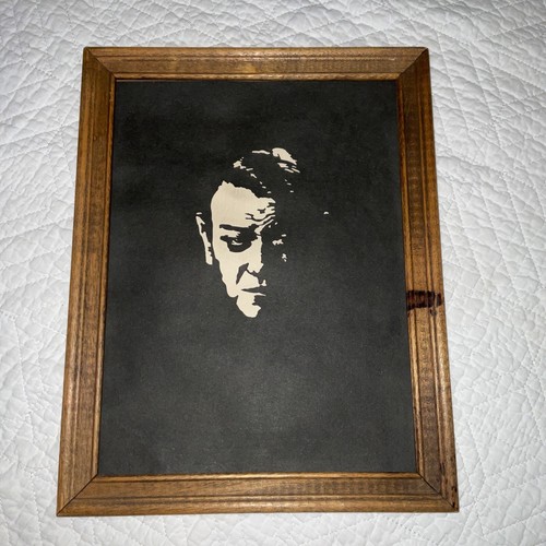 VINTAGE 70s man portrait original paper cut art hand done silhouette black - Picture 6 of 6