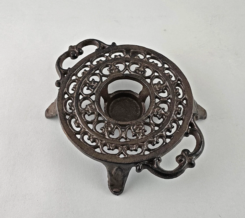 9934492 Stövchen Rechaud Gusseisen Untersetzer Barockstil Vintage 5x23x17cm - Bild 3 von 4
