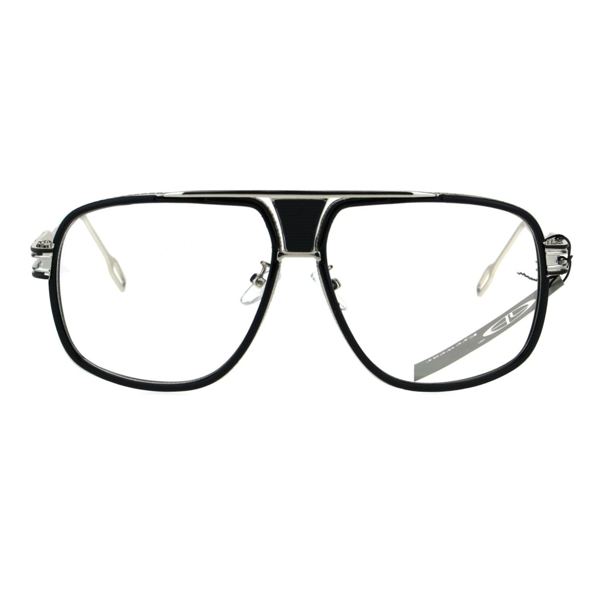 ソロモン Mens Clear Lens Glasses Retro Hipster Fashion Flat Top Square