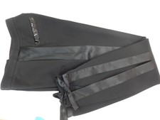 Halston Heritage Women's Pants With Black  Satin Tuxedo Stripe