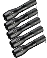 5 x Tactical 18650 Flashlight High Powered 5Modes Zoomable Aluminum