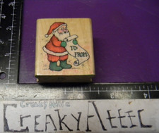 SANTA CLAUS TO FROM TAG LIST CHECKING RUBBER STAMP HERO ARTS C159 CREAKYATTIC