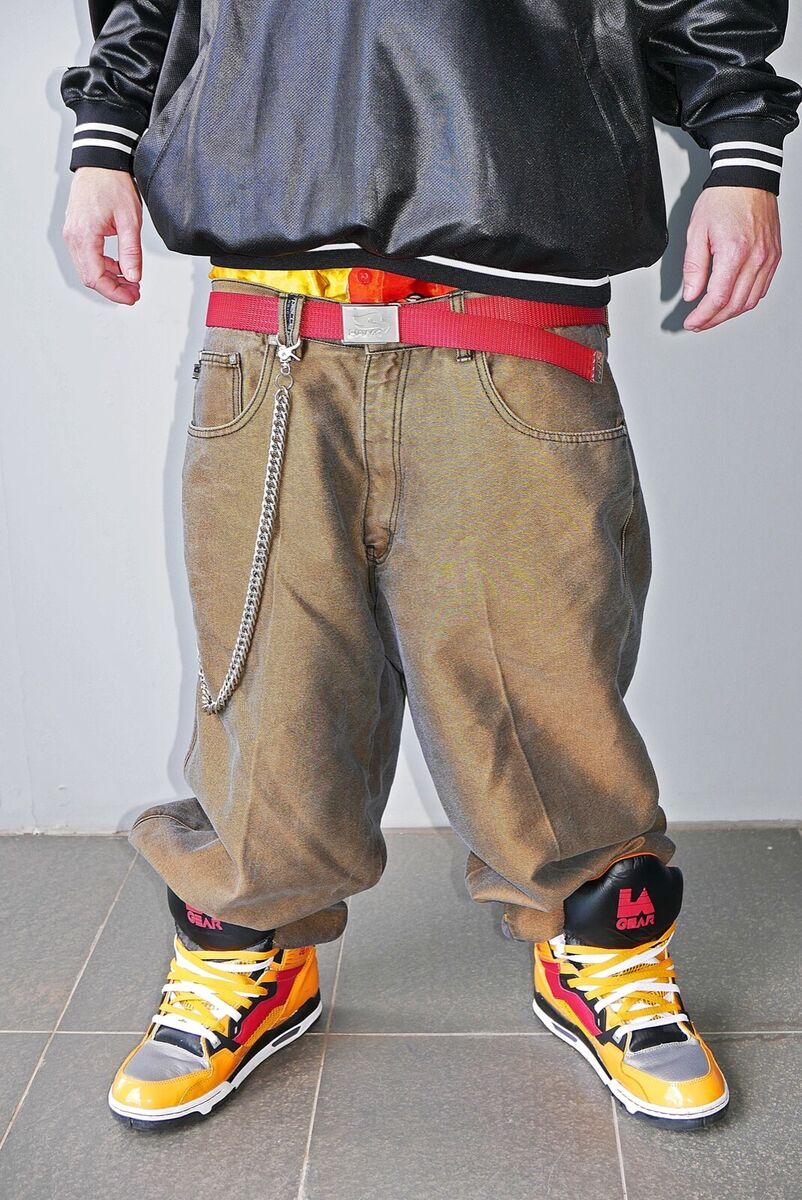 ☆—Pelle Pelle—Glanz—Shiny—W36—Baggy—Jeans—Gold—Silver—Hip ☆—Pelle Pelle—Glanz—Shiny—W36—Baggy—Jeans—Gold—Silver—Hip