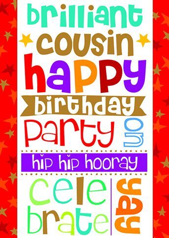 Birthday Card - Cousin - Bright Hulla Balloo - Ling Design Quality New