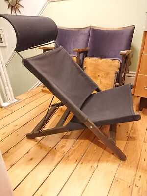 Hestra Chair by Tord Björklund Ikea Black Canvas Wooden Lounge