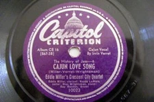 EDDIE MILLER CRECENT CCITY QTET Capitol 10023 JAZZ 78 CAJUN LOVE SONG EX-