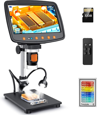 1500X Magnification Soldering Microscope with HDMI, 7'' LCD Digital Microscope