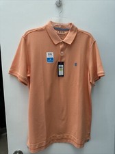 IZOD Advantage Performance Stretch Orange Short Sleeve Polo Shirt Medium NEW
