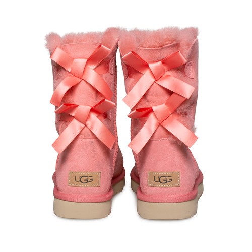UGG BAILEY BOW II PINK BLOSSOM SUEDE SHEEPSKIN SHORT WOMEN'S BOOTS SIZE US  6 NEW | eBay