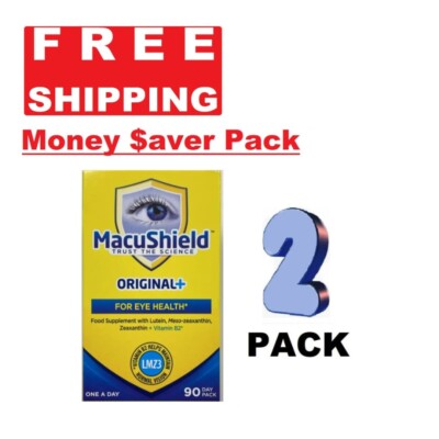 MacuShield Original Plus 90 Count Vision Support & Vitamin B2 Bundle - PACK OF 2