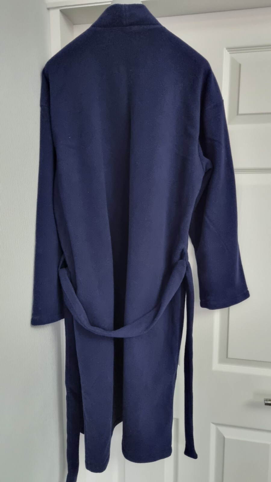Mens Navy Blue Fleece Dressing Gown Size M eBay