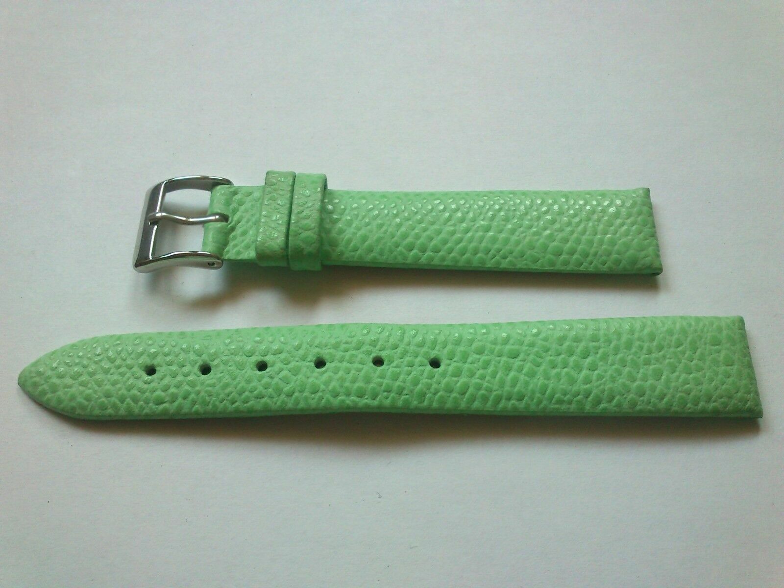 16 mm watch band green leather steel buckle watch leather strap band new