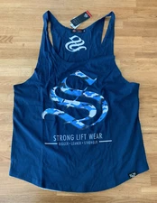 NEW Strong Liftwear Taperback Camo Tank Top CoolTech Bodybuilding Gym Mens - XL