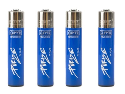 CLIPPER Feuerzeug Lighter Gas Collection Flint 4 Set -FFX Purize Blau-