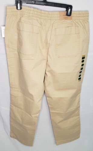 Neu LL Bean Damen Boulder beige elastische Taille Kordelzug Chinohose Gr. 16 Reg - Bild 2 von 7