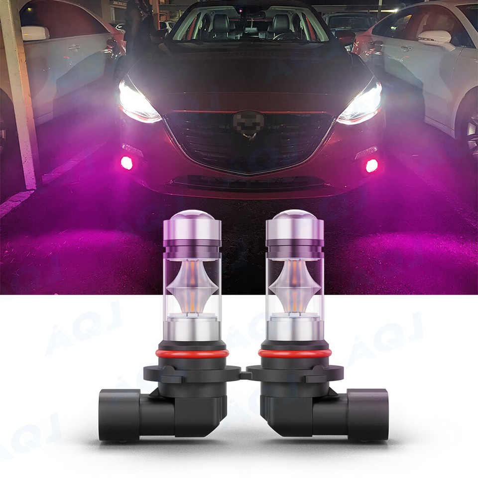 2x Pair 9140 9145 H10 HB3 9005 LED 110W Pink purple Fog Light Driving