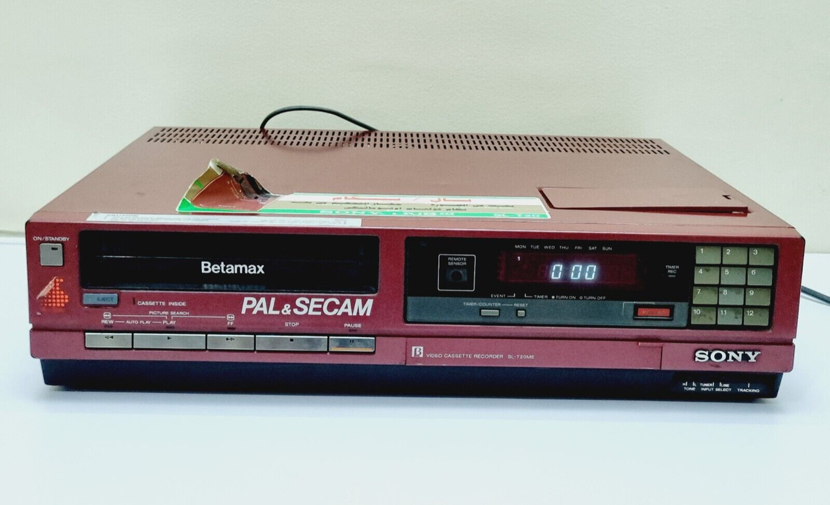 Vintage Sony Betamax SL-T20ME Video Cassette Recorder Red | eBay